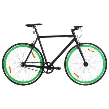 Fixed Gear Bike Black and Green 700c 51 cm | Hipo Market