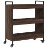 Stylish Brown Oak Kitchen Trolley - 70x30x82 cm