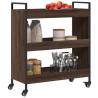 Stylish Brown Oak Kitchen Trolley - 70x30x82 cm