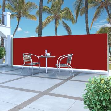 Patio Retractable Side Awning 160x500 cm - Red Privacy Screen