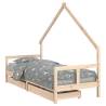 Kids Bed Frame with Drawers - Solid Pine 80x200 cm | HipoMarket