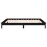 LED Bed Frame Black 140x190 cm - Solid Wood & RGB Lights