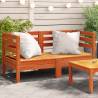 Garden Sofas Corner 2 pcs - Wax Brown Solid Wood Pine