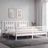 White Super King Size Bed Frame with Headboard | Solid Wood