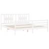 White Super King Size Bed Frame with Headboard | Solid Wood