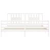 White Super King Size Bed Frame with Headboard | Solid Wood