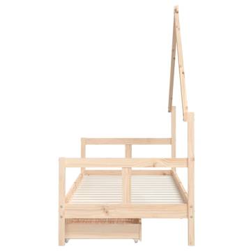 Kids Bed Frame with Drawers - Solid Pine 80x200 cm | HipoMarket