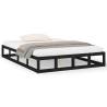 Stylish Black Bed Frame 140x200 cm - Solid Pine Wood