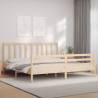 Solid Wood Super King Size Bed Frame with Headboard