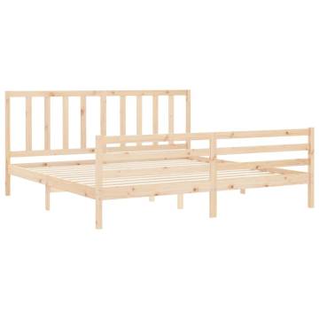 Solid Wood Super King Size Bed Frame with Headboard