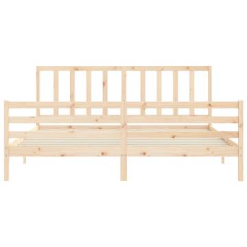 Solid Wood Super King Size Bed Frame with Headboard