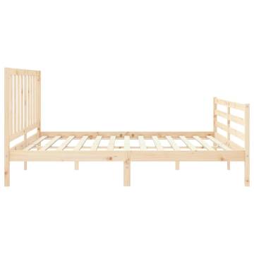 Solid Wood Super King Size Bed Frame with Headboard