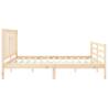 Solid Wood Super King Size Bed Frame with Headboard