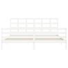 White Super King Bed Frame with Headboard - Solid Wood