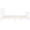 White Super King Bed Frame with Headboard - Solid Wood