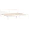 White Super King Bed Frame with Headboard - Solid Wood