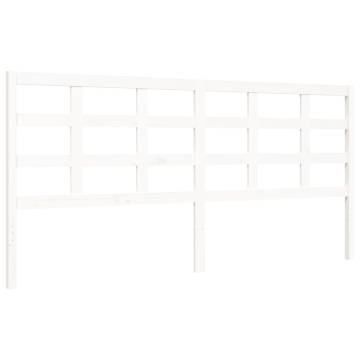 White Super King Bed Frame with Headboard - Solid Wood