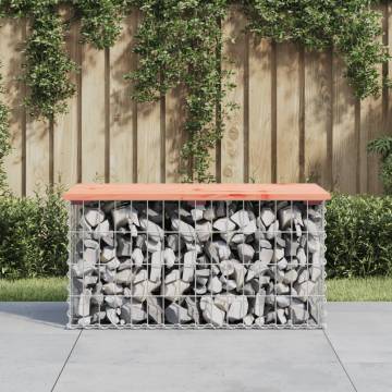 Garden Bench Gabion Design - Solid Douglas Wood 83x44x42 cm