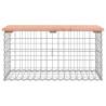 Garden Bench Gabion Design - Solid Douglas Wood 83x44x42 cm