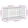 Garden Bench Gabion Design - Solid Douglas Wood 83x44x42 cm