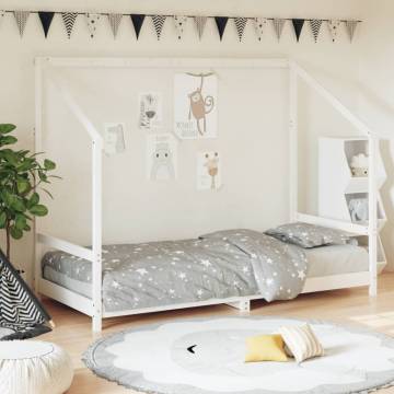 Kids Bed Frame White 90x190 cm Solid Wood Pine | HipoMarket