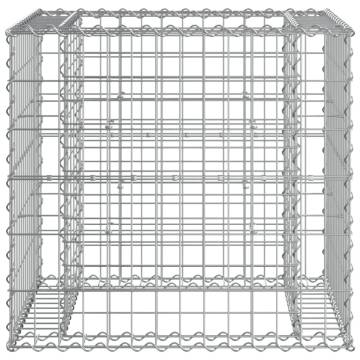 Garden Bench with Gabion Basket - Durable Pinewood Design