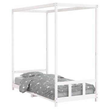 Kids Bed Frame White 90x200 cm Solid Pine - Safety & Style