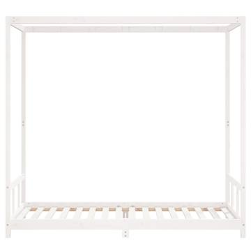 Kids Bed Frame White 90x200 cm Solid Pine - Safety & Style