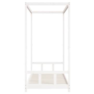 Kids Bed Frame White 90x200 cm Solid Pine - Safety & Style