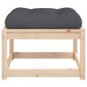 Garden Footstool with Cushions - Solid Pine Wood | HipoMarket