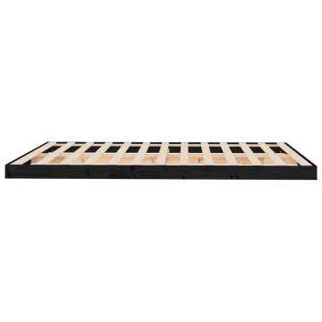 Black King Size Bed Frame 150x200 cm - Solid Pine Wood