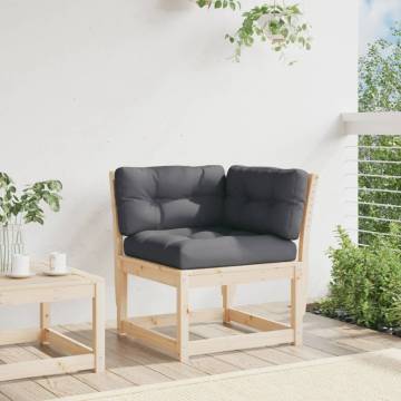 Garden Sofa Corner with Cushions - Solid Pine Wood | HipoMarket