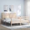 Bed Frame with Headboard 160x200 cm Solid Wood Colour natural Size 160 x 200 cm 