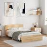 Bed Frame with LED Headboard - Sonoma Oak 135x190 cm Double