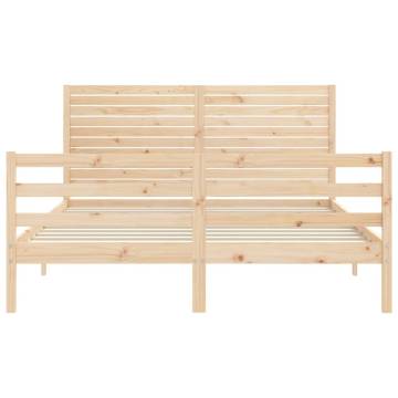 Solid Wood King Size Bed Frame with Headboard | HipoMarket