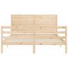 Solid Wood King Size Bed Frame with Headboard | HipoMarket