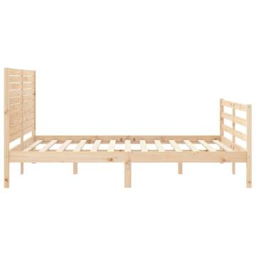 Solid Wood King Size Bed Frame with Headboard | HipoMarket