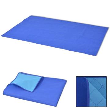 Blue Picnic Blanket 150x200 cm - Water Repellant & Reversible