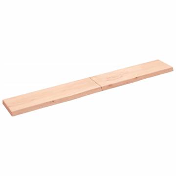 Wall Shelf 220x30 cm - Untreated Solid Oak Wood Storage Solution