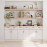 Wall Shelf 220x30 cm - Untreated Solid Oak Wood Storage Solution