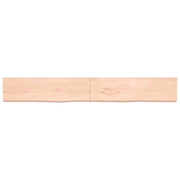 Wall Shelf 220x30 cm - Untreated Solid Oak Wood Storage Solution