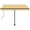 Manual Retractable Awning with LED - Yellow & White 350x250 cm