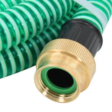 Suction Hose with Brass Connectors Green 1.1" 7m PVC - HipoMarket