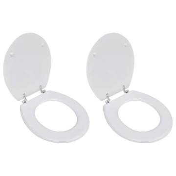 Toilet Seats with Lids - 2 pcs MDF White | HIPO Market