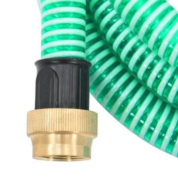 Suction Hose with Brass Connectors Green 1.1" 7m PVC - HipoMarket