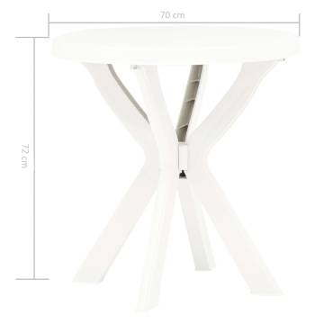 Bistro Table White Ø70 cm - Stylish Outdoor Dining