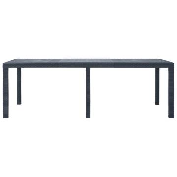 Garden Table Anthracite 220x90 cm - Rattan Look | HipoMarket