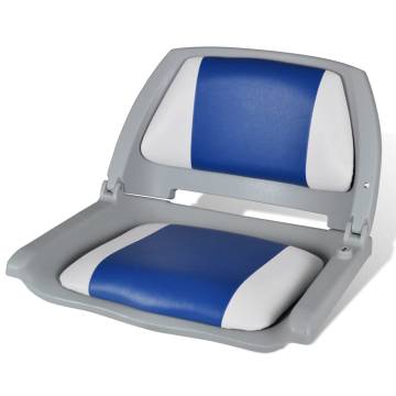 Foldable Boat Seat with Blue-White Pillow - Comfort & Style