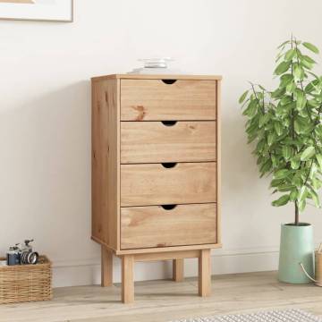 Drawer Cabinet OTTA - Solid Pine Wood | 45x39x90cm