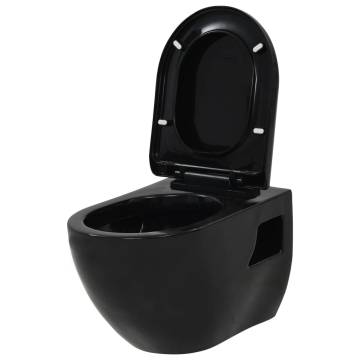 Wall-Hung Toilet with Concealed Cistern - Ceramic Black